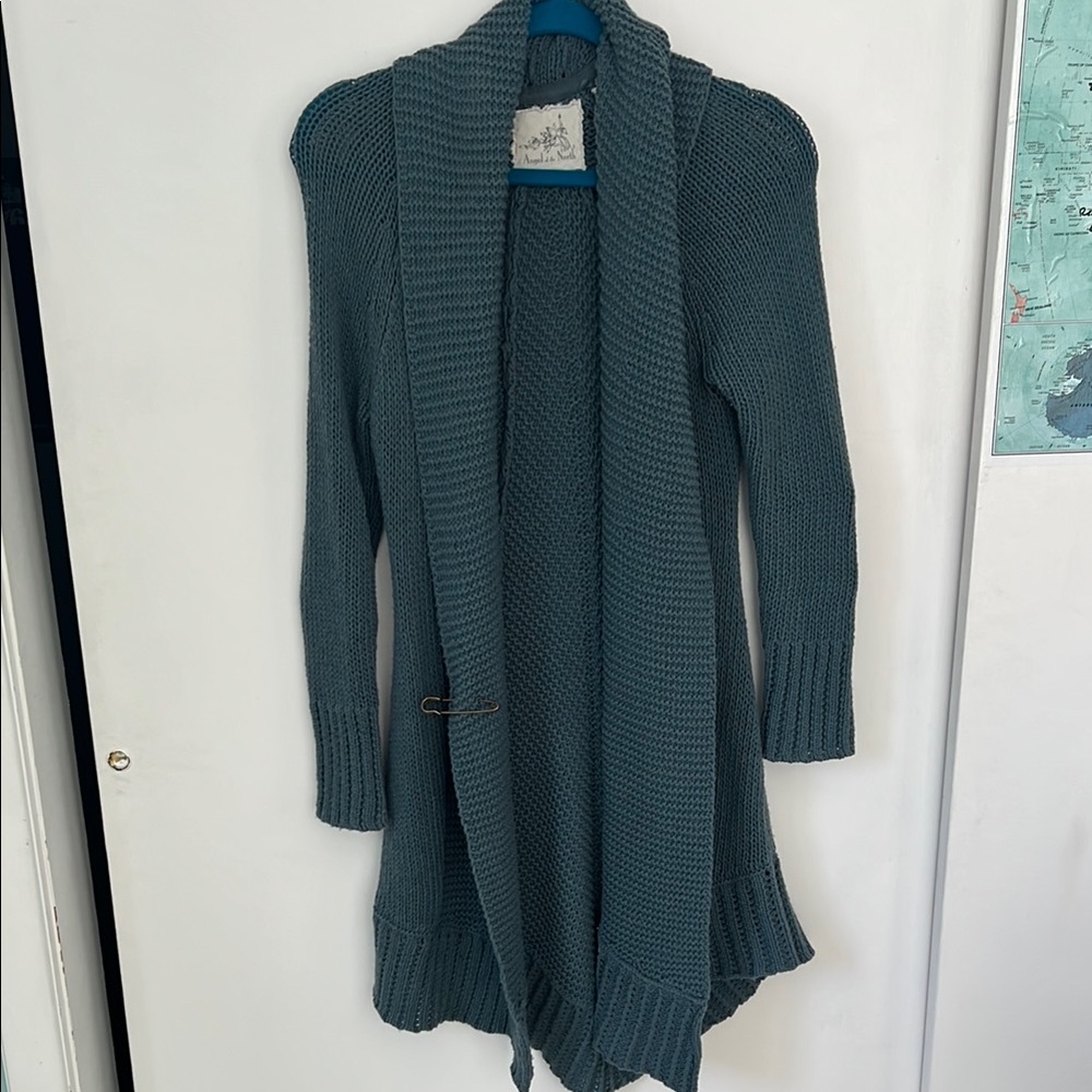 Anthropologie Women's Teal Sweater Cardigan